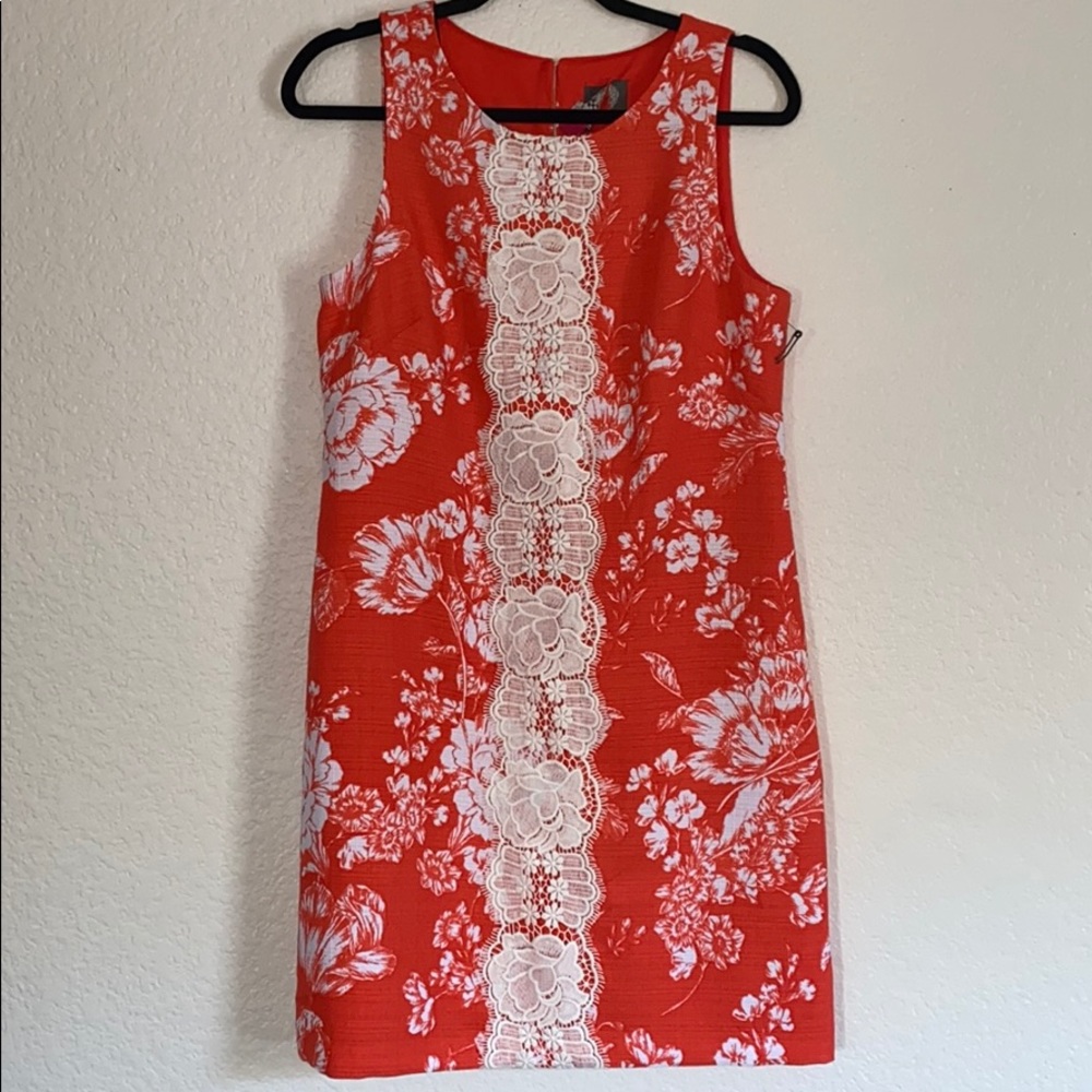 Vince Camuto A line lace floral dress
